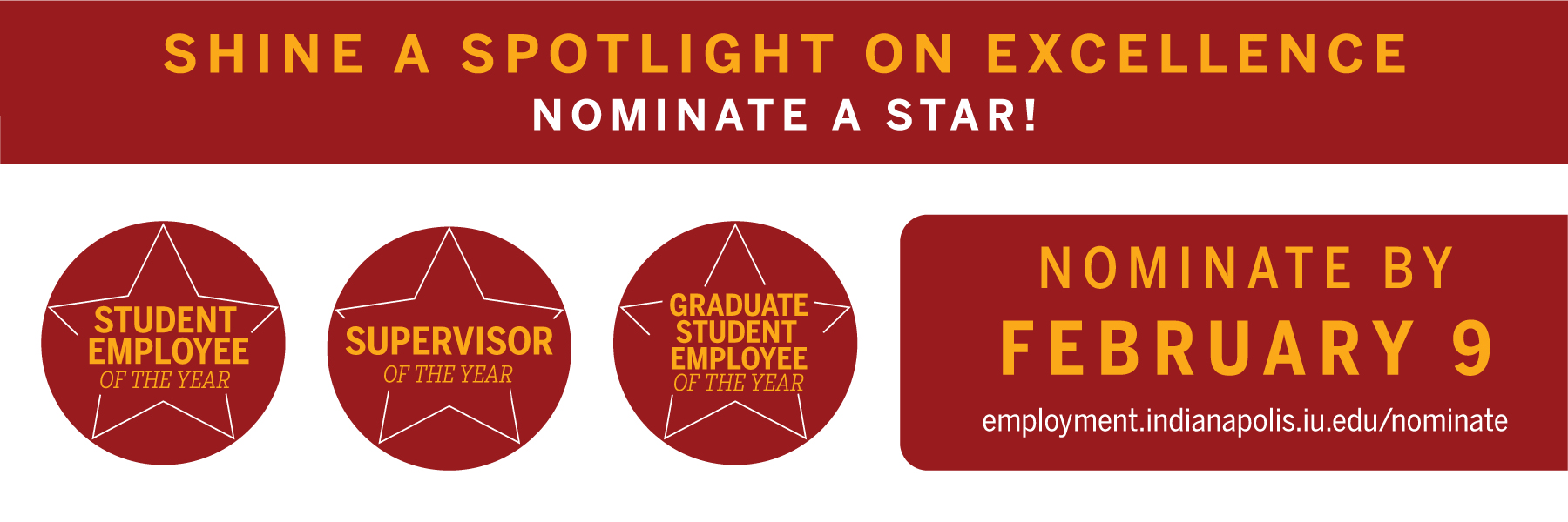 OSE Banner encouraging people to nominate their Student Employee of the year By February 9th.